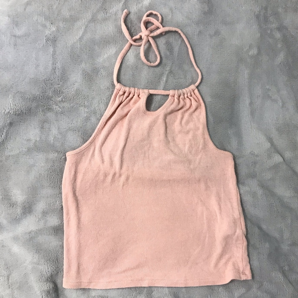 Open back necktie cropped tank